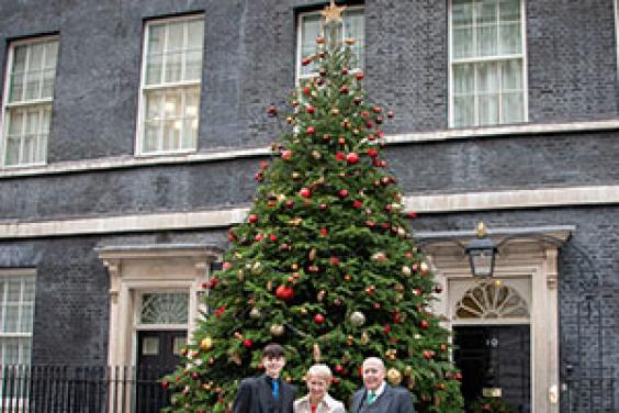 BCTGA Christmas tree competition - Downing Street 2018 – John, Linda and Jack Junor