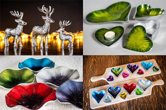 Tilnar Arts latest additions, which include captivating Highland Stags, chic mini heart bowls, and unique poppy bowls, all are available in a delightful spectrum of colours, part of the Brushed Green Collection